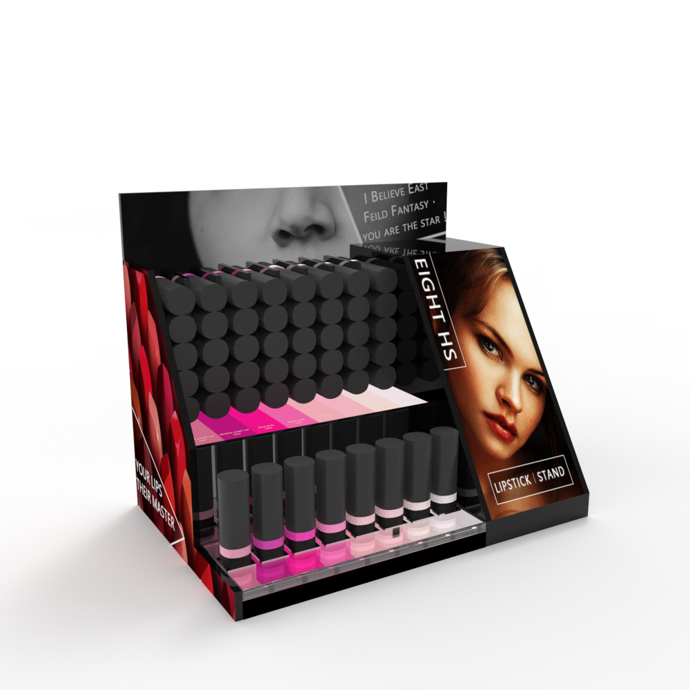 Acrylic Cosmetics Lipstick Promotion Display Stand and Makeup Organizer