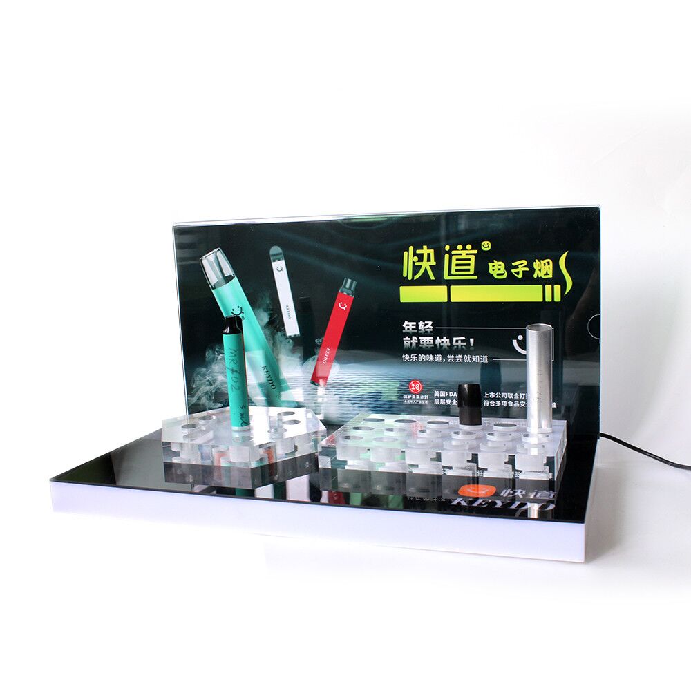 Acrylic E-cigarette Disposable Vape Tasting Stand with LED lighting