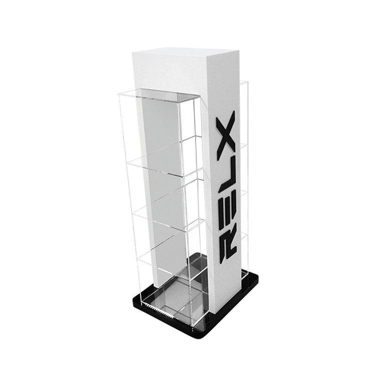 RELX Square Shape Acrylic Disposable Vape Pack And e-liquid bottle display stand