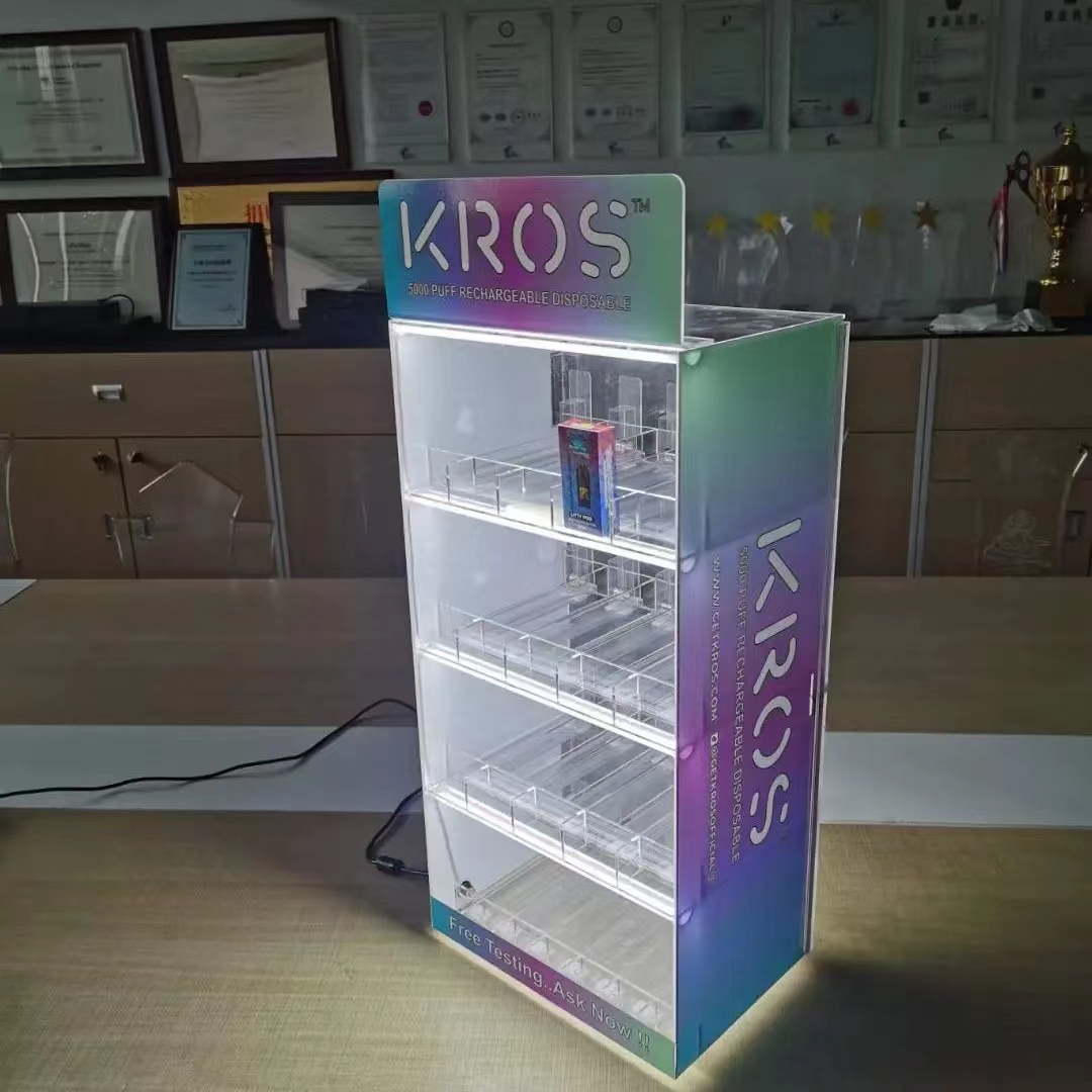 KROS Acrylic Disposable Electronic Cigarette Display stand for disposable vape retail stores