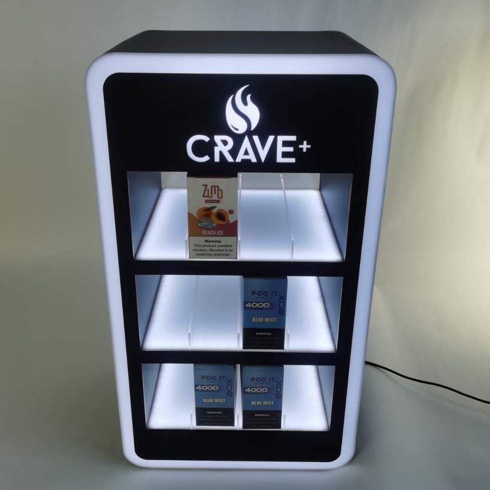 Sample design CRAVE Acrylic Disposable Electronic Cigarette Display stand for disposable vape retail stores